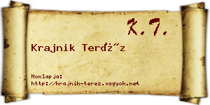 Krajnik Teréz névjegykártya