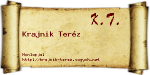 Krajnik Teréz névjegykártya